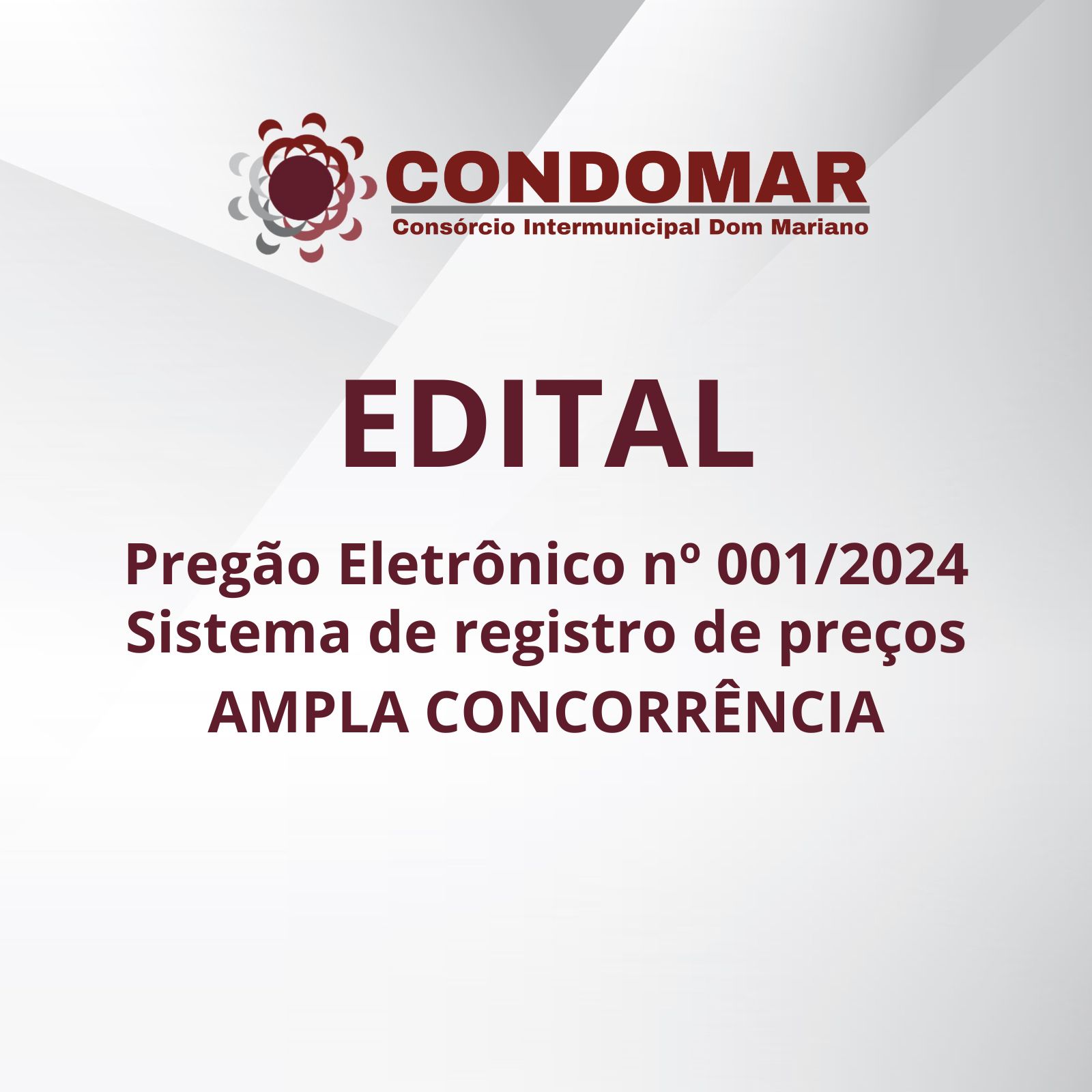 Edital — Pregão Eletrônico nº 001/2024 — Sistema de registro de preços